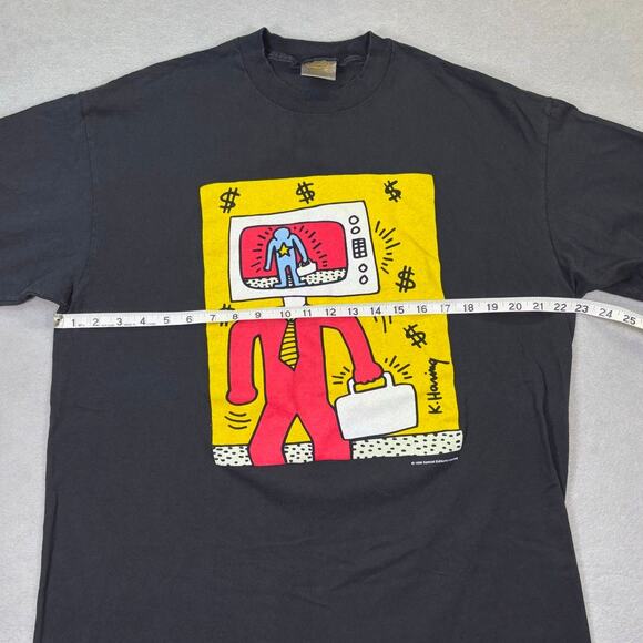 Vintage 1996 XL Keith Haring Special Limited Edition businessman tshirt - Picture 3 of 9